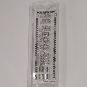 Elegant & Stylish Silver Tone Toe Rings Set of 10 - Unisex Fashion Accessories